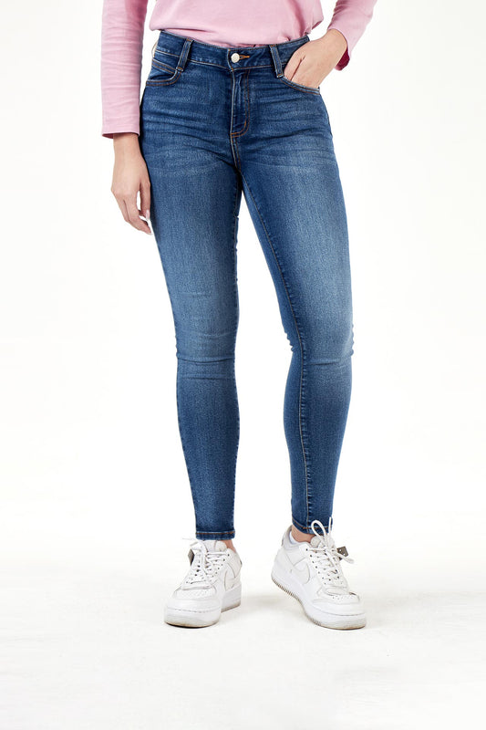 Jean skinny azul medio