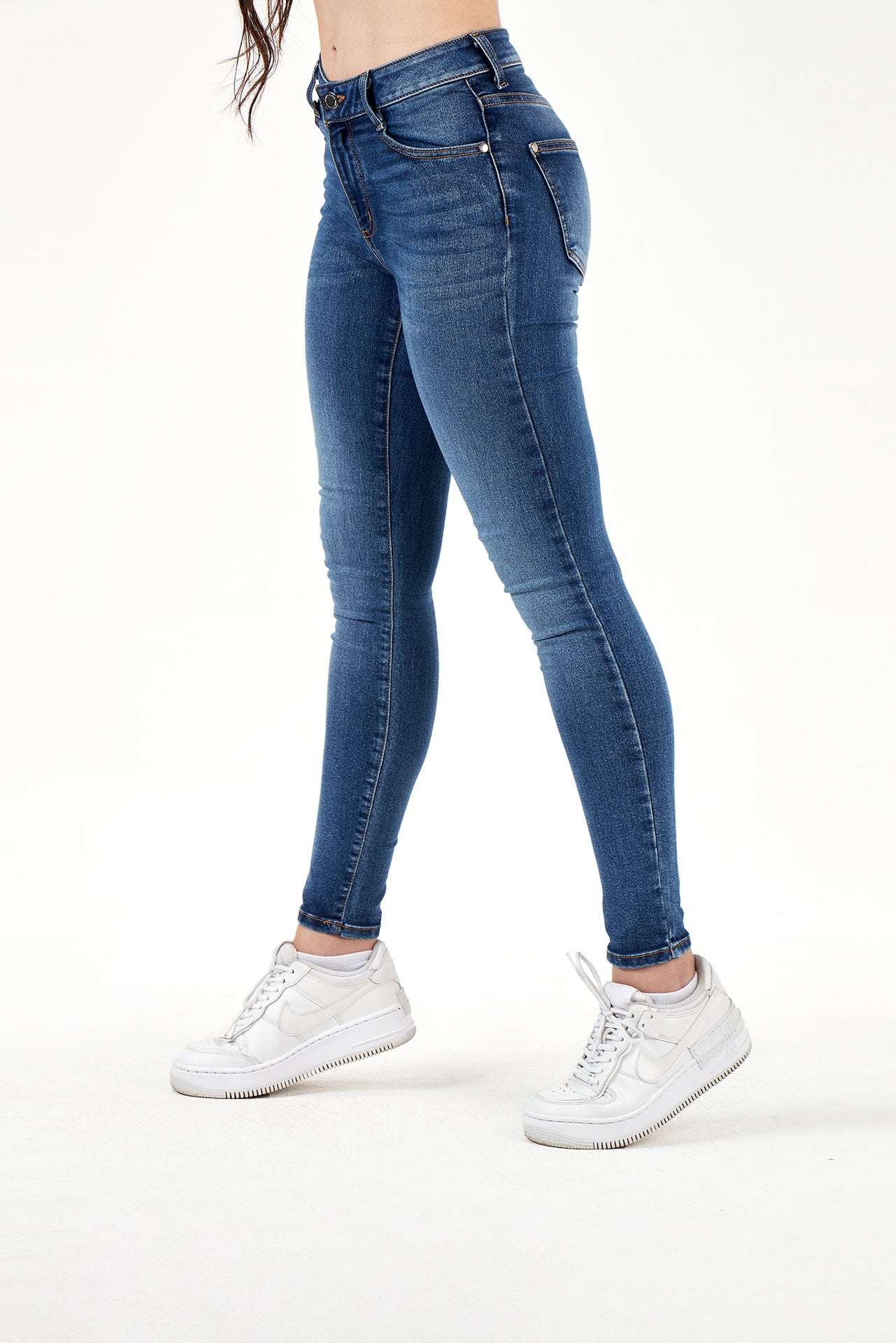 Jean skinny azul medio