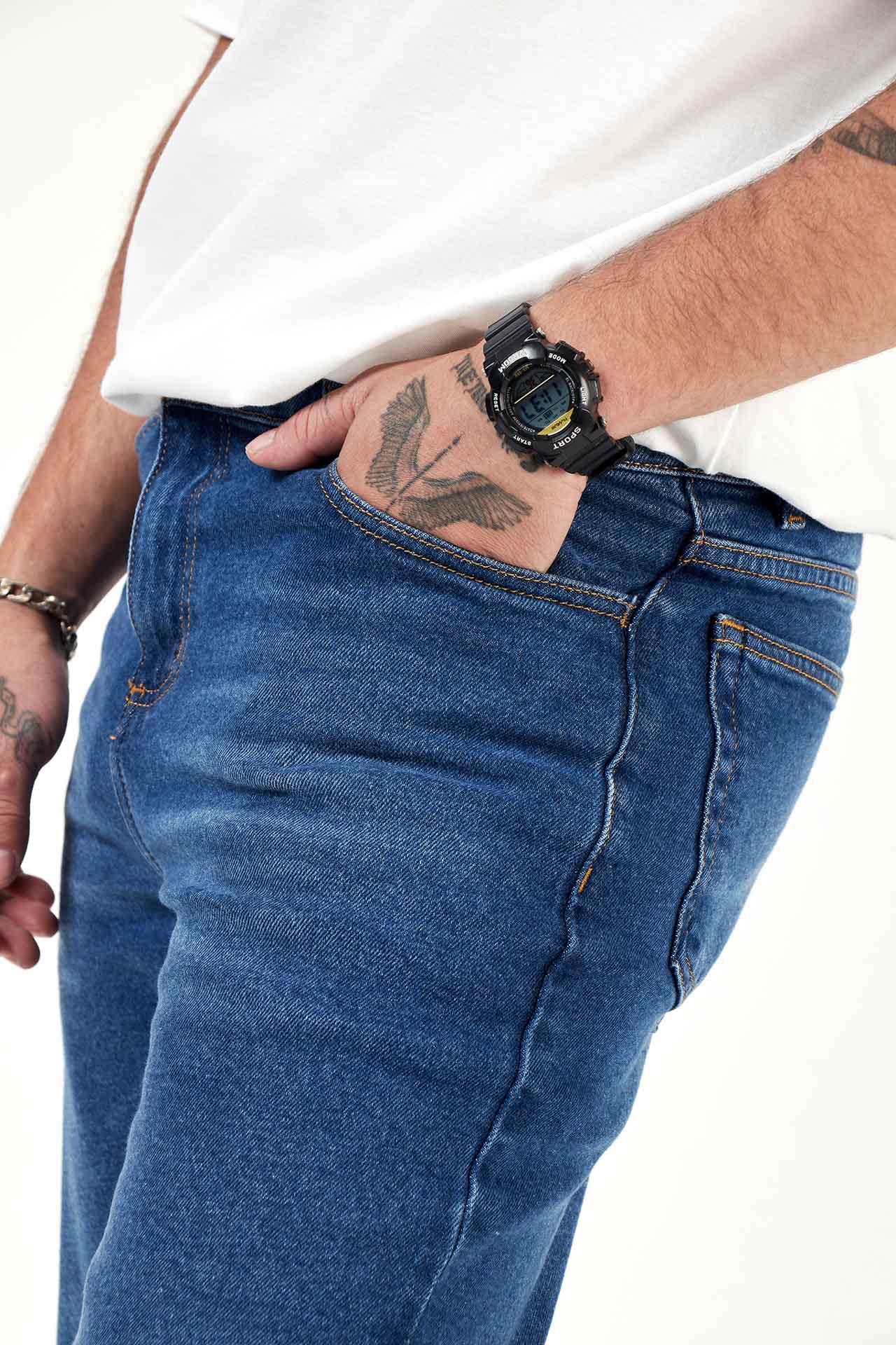 Jean regular fit azul medio HD