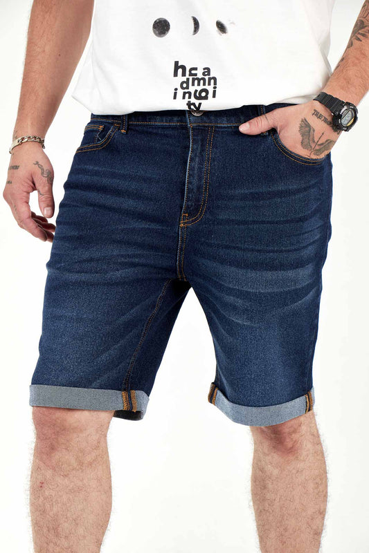 Bermuda jean azul oscuro human dignity