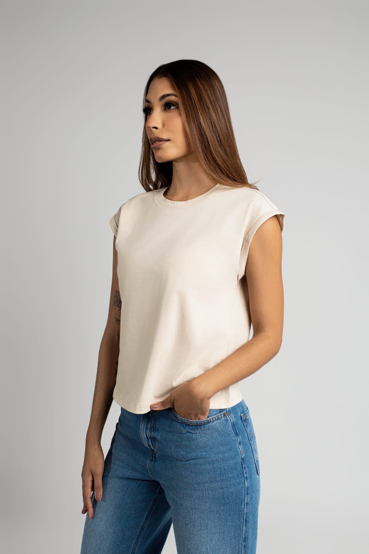 Camiseta Básica beige