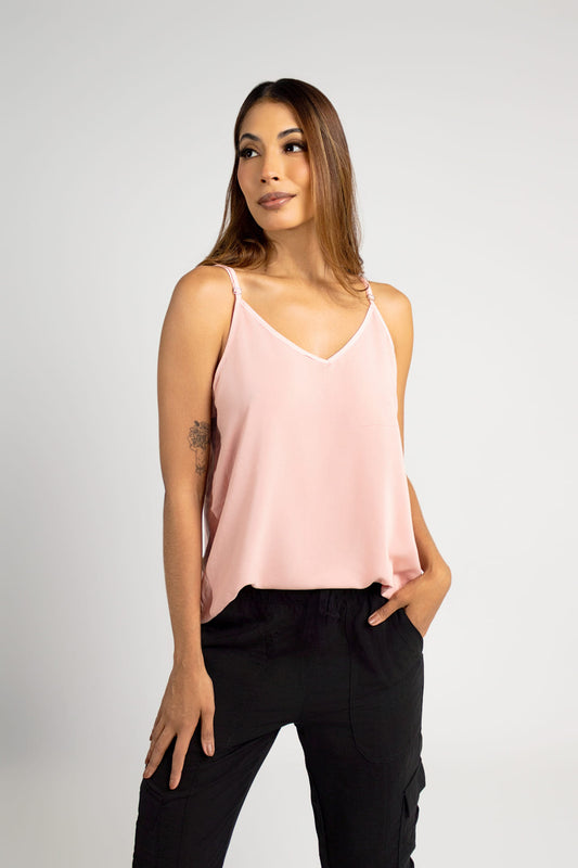 Camiseta Chalis Rosa de Tiras