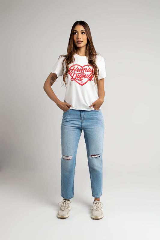 Camiseta corazón blanca