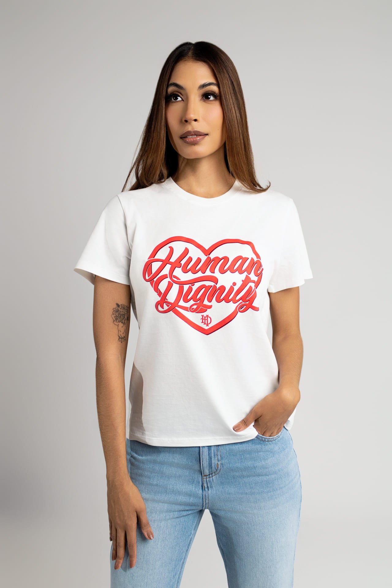 Camiseta corazón blanca