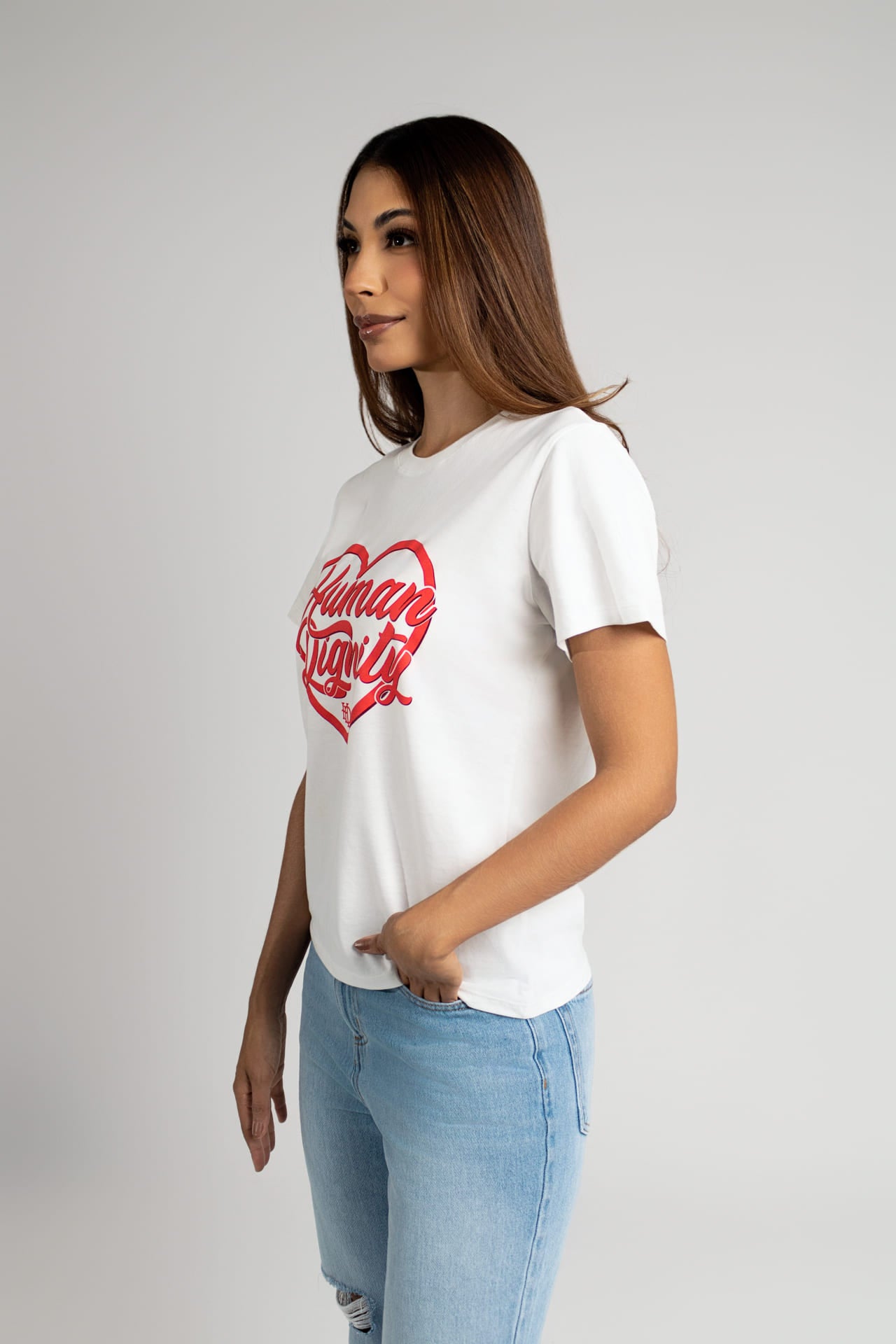 Camiseta corazón blanca