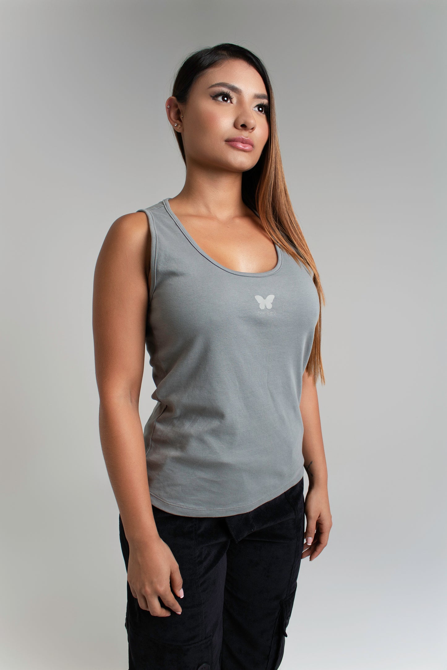 camiseta mariposa London gris